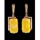 Geometric Cloudy Amber Golden Dangles The Picasso, image , picture 2