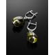 Green Amber Drop Earrings In Silver The Pulse, image , picture 2