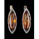 Cognac Amber Earrings In Sterling Silver The Ballade, image , picture 3