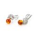 Sterling Silver Earrings With Cognac Amber The Florina, image , picture 4