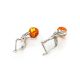 Sterling Silver Earrings With Cognac Amber The Florina, image , picture 5