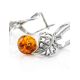 Sterling Silver Earrings With Cognac Amber The Florina, image , picture 3
