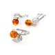 Sterling Silver Earrings With Cognac Amber The Florina, image , picture 6