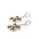 Multicolor Amber Earrings In Sterling Silver The Shamrock, image , picture 4