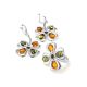 Multicolor Amber Earrings In Sterling Silver The Shamrock, image , picture 6