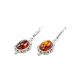 Drop Amber Earrings In Sterling Silver The Carmen, image , picture 3