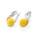 Honey Amber Earrings In Sterling Silver With Crystals The Swan, image , picture 4