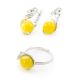 Honey Amber Earrings In Sterling Silver With Crystals The Swan, image , picture 6