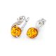Amber Earrings In Sterling Silver With Crystals The Swan, image , picture 4