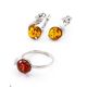Amber Earrings In Sterling Silver With Crystals The Swan, image , picture 5