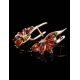 Amber Earrings In Gold With Crystals The Lotus, image , picture 2