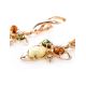 Multicolor Amber Earrings In Gold With Crystals The Edelweiss, image , picture 2