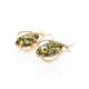 Golden Earrings With Luminous Green Amber The Tulip, image , picture 2