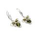 Bold Silver Earrings With Green Amber And Crystals The Edelweiss, image , picture 4