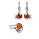 Cognac Amber Earrings In Sterling Silver The Kalina, image , picture 5