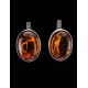Cognac Amber Earrings In Sterling Silver The Goji, image , picture 5
