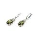 Green Amber Drop Earrings In Sterling Silver With Crystals The Nostalgia, image , picture 5