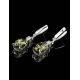Green Amber Drop Earrings In Sterling Silver With Crystals The Nostalgia, image , picture 3