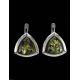 Luminous Green Amber Earrings In Sterling Silver The Mistral, image , picture 4
