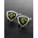 Luminous Green Amber Earrings In Sterling Silver The Mistral, image , picture 2