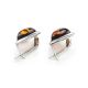 Triangle Silver Earrings With Cognac Amber The Mistral, image , picture 5