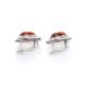 Cognac Amber Earrings In Sterling Silver The Ellas, image , picture 5
