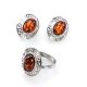 Cognac Amber Earrings In Sterling Silver The Ellas, image , picture 6
