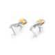 Refined Sterling Silver Earrings With Honey Amber The Swan, image , picture 4