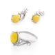 Refined Sterling Silver Earrings With Honey Amber The Swan, image , picture 5