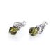 Luminous Green Amber Earrings In Sterling Silver The Swan, image , picture 3