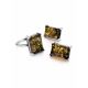 Silver Earrings With Square Green Amber Stone The Rectangle, image , picture 4