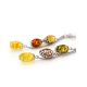Silver Chain Dangle Earrings With Multicolor Amber The Casablanca, image , picture 2