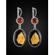 Drop Amber Earrings In Sterling Silver The Panther, image , picture 4