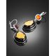 Drop Amber Earrings In Sterling Silver The Panther, image , picture 2