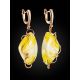 Exquisite Golden Dangles With Cloudy Amber The Rialto, image , picture 3