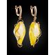 Wonderful Cloudy Amber Earrings In Gold The Rialto, image , picture 3