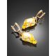 Wonderful Cloudy Amber Earrings In Gold The Rialto, image , picture 2