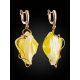 Ornate Golden Dangle Earrings With Natural Amber The Rialto, image , picture 3