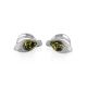 Sterling Silver Earrings With Green Amber The Bee, image , picture 3