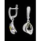 Bright Silver Drop Earrings With Green Amber The Bee, image , picture 3