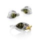 Sterling Silver Earrings With Green Amber The Bee, image , picture 4