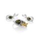 Bright Silver Drop Earrings With Green Amber The Bee, image , picture 4
