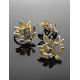 Amber Earrings In Sterling Silver Dahlia, image , picture 6