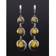Lemon Amber Earrings In Sterling Silver The Orion, image , picture 2