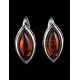 Classy Silver Earrings With Leaf Cut Amber The Amaranth, image , picture 2
