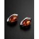 Bright Cognac Amber Earrings In Sterling Silver The Amaranth, image , picture 2