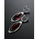 Bold Silver Drop Earrings With Cherry Amber The Sonnet, image , picture 2