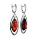 Bold Silver Drop Earrings With Cherry Amber The Sonnet, image , picture 4