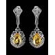 Amber Earrings In Sterling Silver The Luxor, image , picture 2