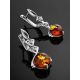 Drop Amber Earrings In Sterling Silver With Crystals The Sambia, image , picture 2